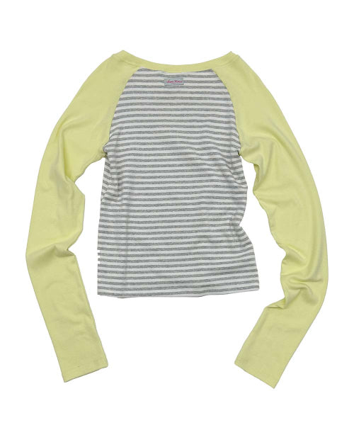 STRIPED RAGLAN TEE - 3 COLORS LEMON