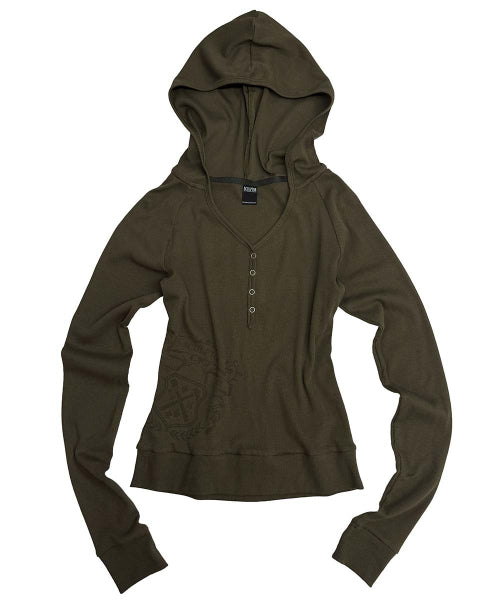 CREST HENLEY HOODIE - 4 COLORS KHAKI
