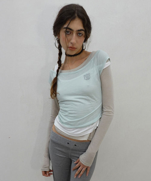 LAZY LAYERED TEE SALMON - 7 COLORS MINT