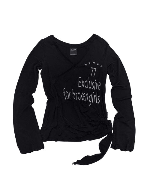 GLITTER WRAP TOP - 4 COLORS BLACK