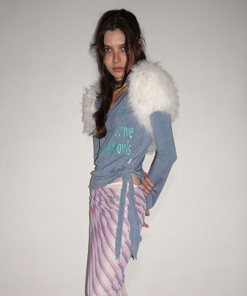 GLITTER WRAP TOP - 4 COLORS BLUE
