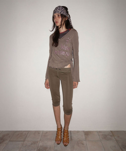 GLITTER WRAP TOP - 4 COLORS BROWN