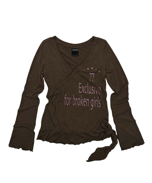 GLITTER WRAP TOP - 4 COLORS BROWN