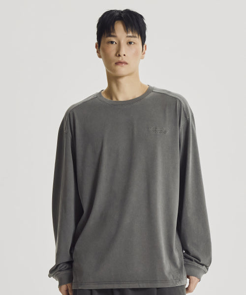 ESCAPE DYED LONG SLEEVE TEE - 3 COLORS CHARCOAL
