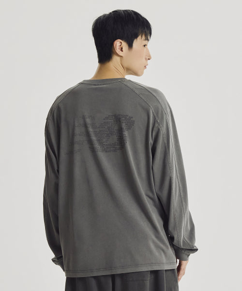 ESCAPE DYED LONG SLEEVE TEE - 3 COLORS CHARCOAL