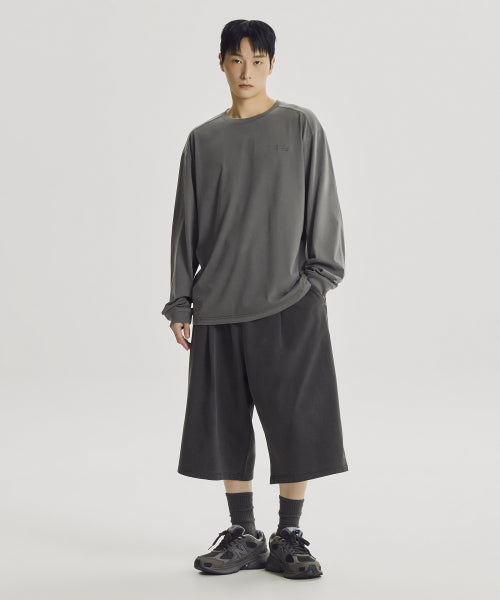 ESCAPE DYED LONG SLEEVE TEE - 3 COLORS CHARCOAL