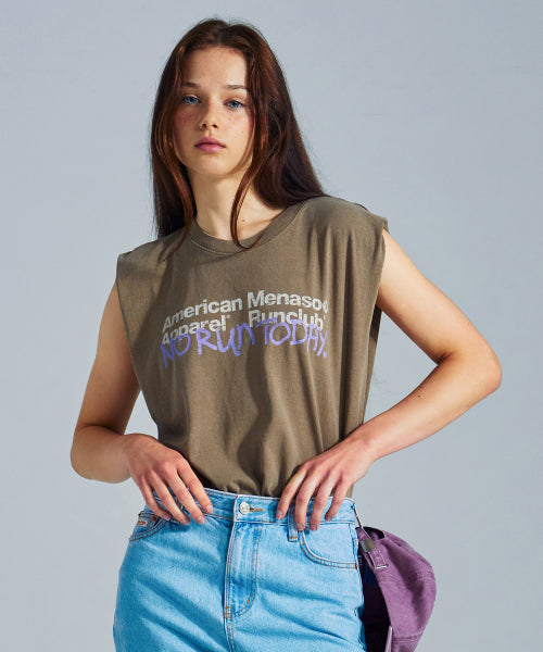 MNS X AMERICAN APPAREL TODAY SLEEVELESS (OVER-FIT) - 4 COLORS BROWN