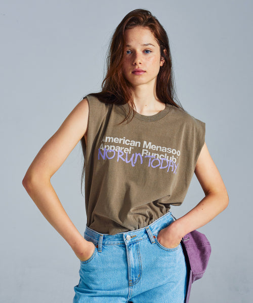 MNS X AMERICAN APPAREL TODAY SLEEVELESS (OVER-FIT) - 4 COLORS BROWN