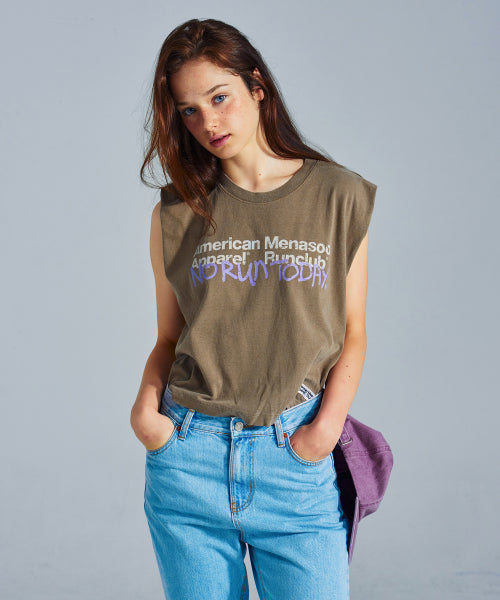 MNS X AMERICAN APPAREL TODAY SLEEVELESS (OVER-FIT) - 4 COLORS BROWN