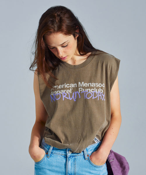 MNS X AMERICAN APPAREL TODAY SLEEVELESS (OVER-FIT) - 4 COLORS BROWN
