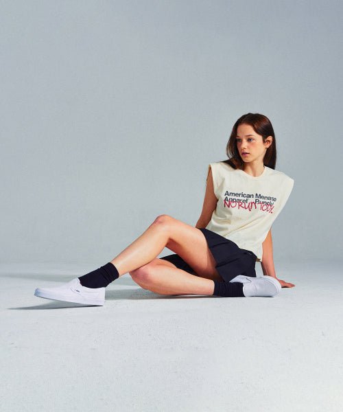MNS X AMERICAN APPAREL TODAY SLEEVELESS (OVER-FIT) - 4 COLORS CREAM