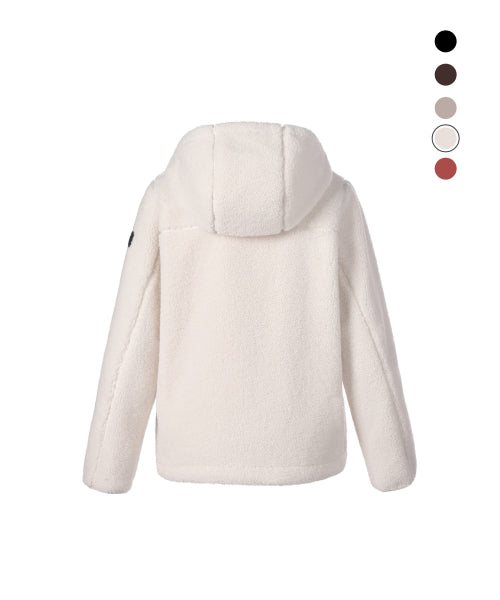 WOMEN COSTONI HOOD FLEECE JACKET #高允真同款! - 5 COLORS O WHITE