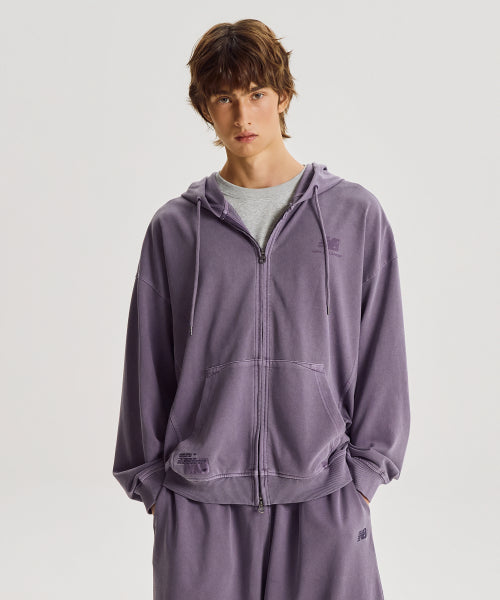 ESCAPE DYED HOOD ZIP UP - 2 COLORS PURPLE