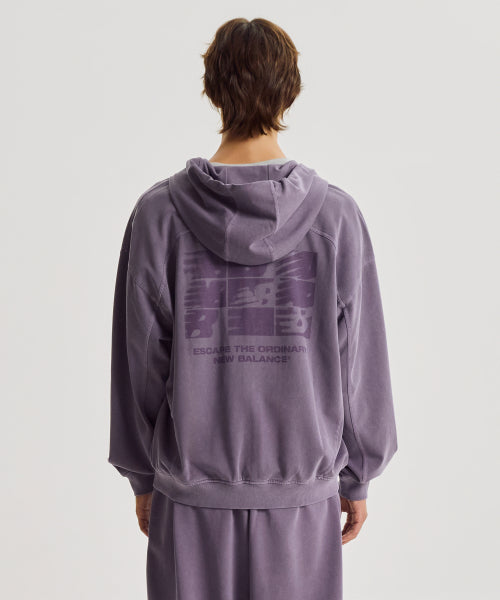ESCAPE DYED HOOD ZIP UP - 2 COLORS PURPLE