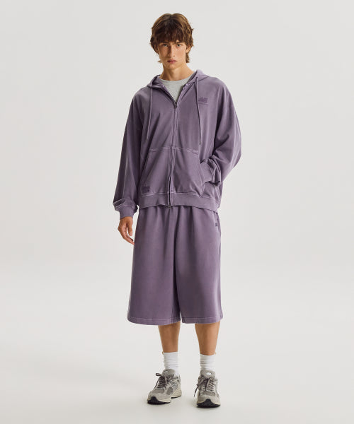 ESCAPE DYED HOOD ZIP UP - 2 COLORS PURPLE