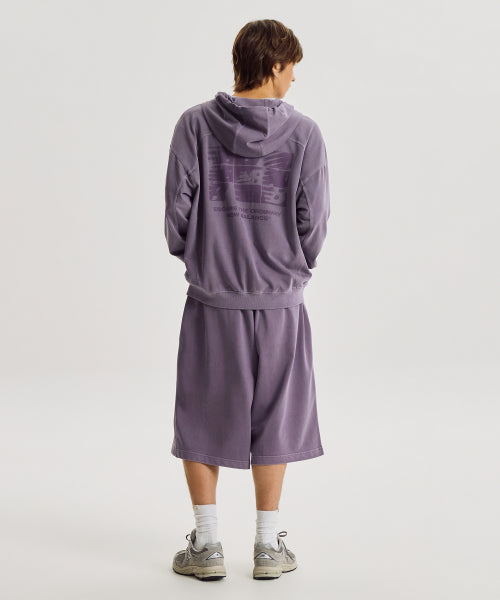 ESCAPE DYED HOOD ZIP UP - 2 COLORS PURPLE