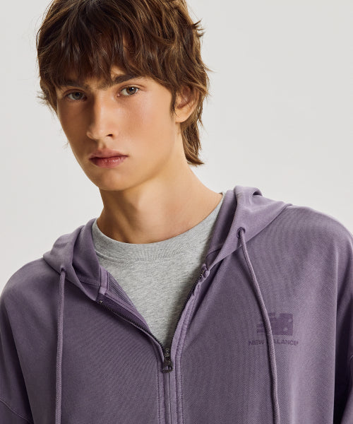 ESCAPE DYED HOOD ZIP UP - 2 COLORS PURPLE