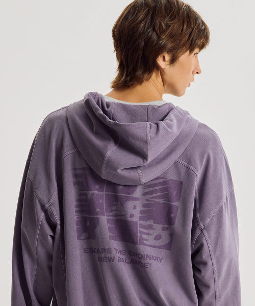 ESCAPE DYED HOOD ZIP UP - 2 COLORS PURPLE