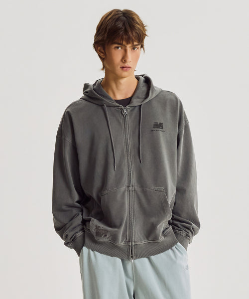 ESCAPE DYED HOOD ZIP UP - 2 COLORS CHARCOAL