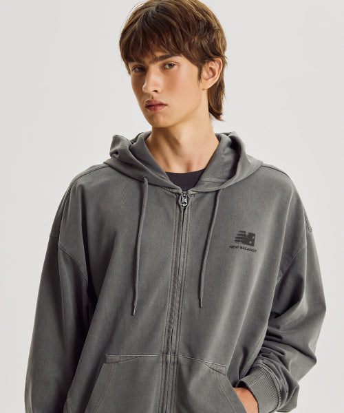 ESCAPE DYED HOOD ZIP UP - 2 COLORS CHARCOAL