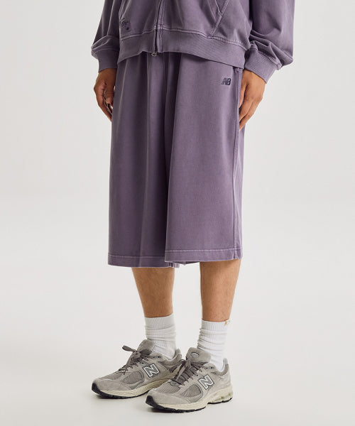 ESCAPE DYED BERMUDA SWEAT SHORTS - 2 COLORS PURPLE
