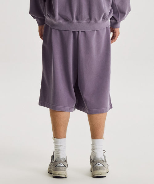 ESCAPE DYED BERMUDA SWEAT SHORTS - 2 COLORS PURPLE