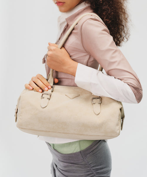 SOTY BUCKLE BAG PEBBLE - 2 COLORS CREAM