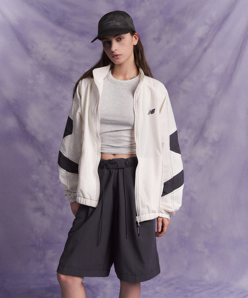 NB-ESCAPE STAND NECK WARM UP JACKET - 3 COLORS IVORY