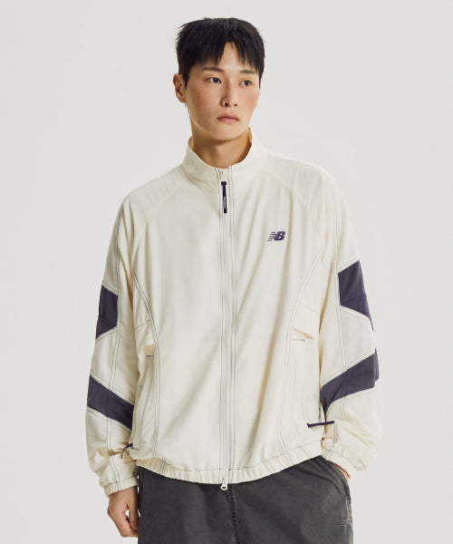 NB-ESCAPE STAND NECK WARM UP JACKET - 3 COLORS IVORY