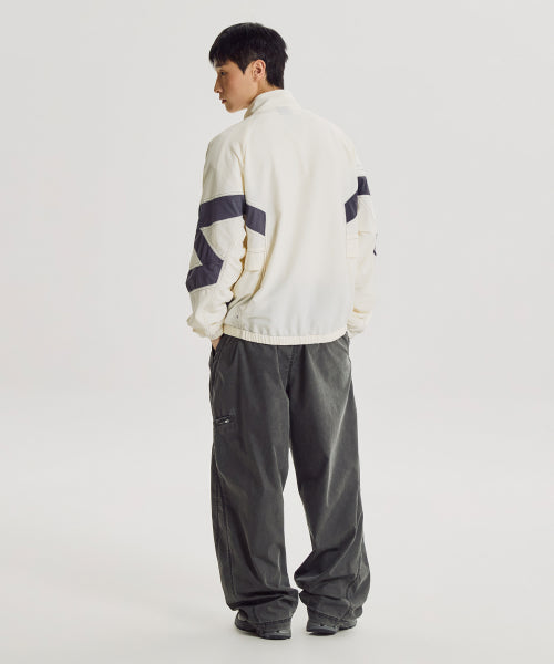 NB-ESCAPE STAND NECK WARM UP JACKET - 3 COLORS IVORY