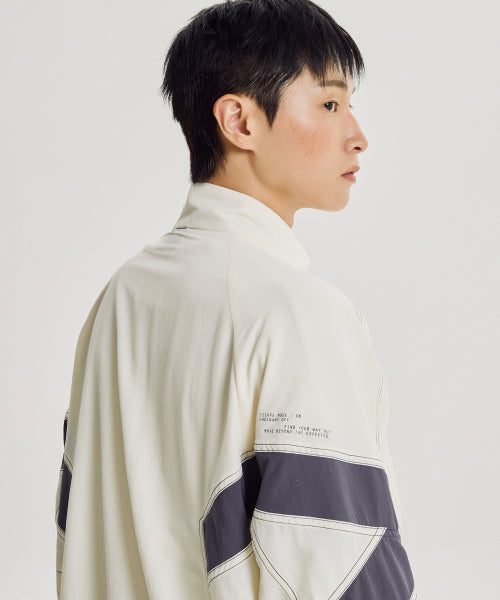 NB-ESCAPE STAND NECK WARM UP JACKET - 3 COLORS IVORY