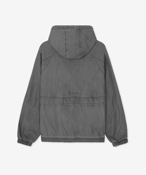 WOMEN ALLDAY WASHED HOODED WINDBREAKER - 2 COLORS D/CHARCOAL