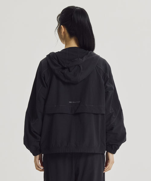 WOMEN ALLDAY HOODED WINDBREAKER - 3 COLORS BLACK