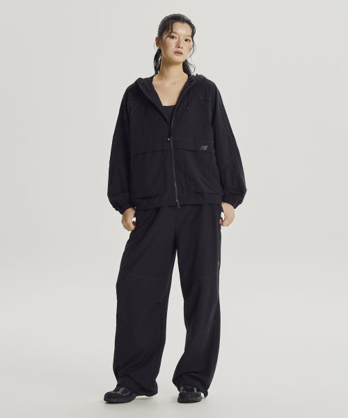WOMEN ALLDAY HOODED WINDBREAKER - 3 COLORS BLACK