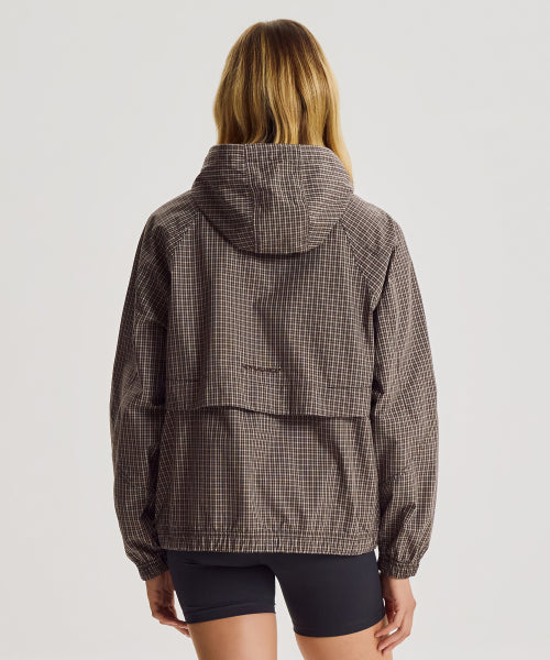 WOMEN ALLDAY HOODED WINDBREAKER - 3 COLORS CHOCOLATE