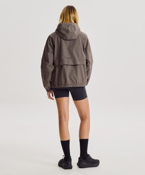 WOMEN ALLDAY HOODED WINDBREAKER - 3 COLORS CHOCOLATE