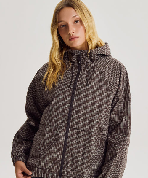 WOMEN ALLDAY HOODED WINDBREAKER - 3 COLORS CHOCOLATE