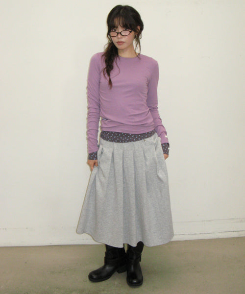 SOFT MINI LABEL LONG SLEEVE TEE PURPLE
