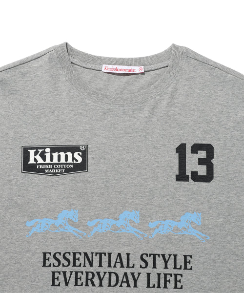 THREE HORSE LOGO LS TEE - 2 COLORS GREY