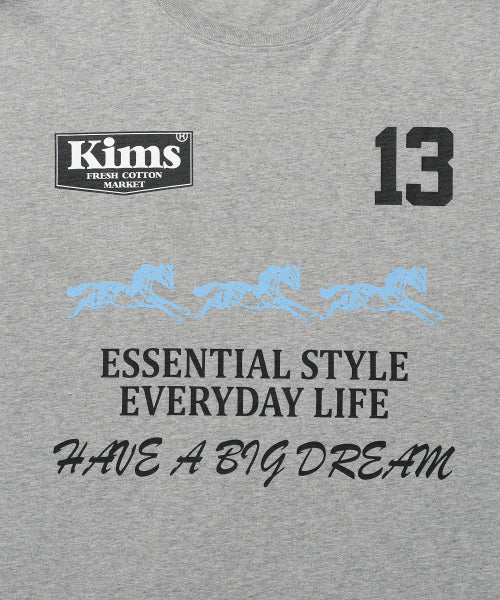 THREE HORSE LOGO LS TEE - 2 COLORS GREY
