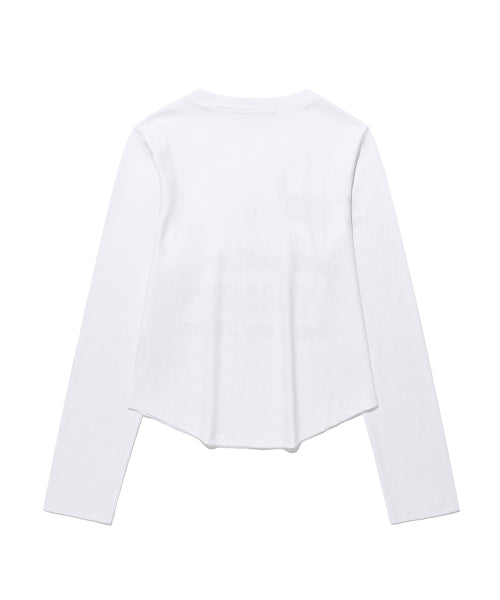 THREE HORSE LOGO LS TEE - 2 COLORS WHITE