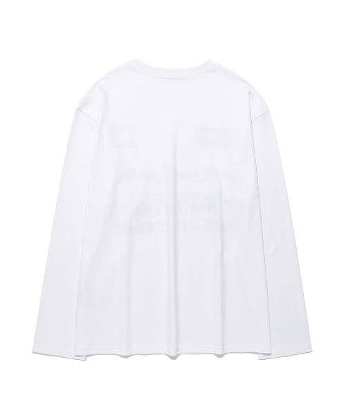 THREE HORSE LOGO LS TEE - 2 COLORS WHITE