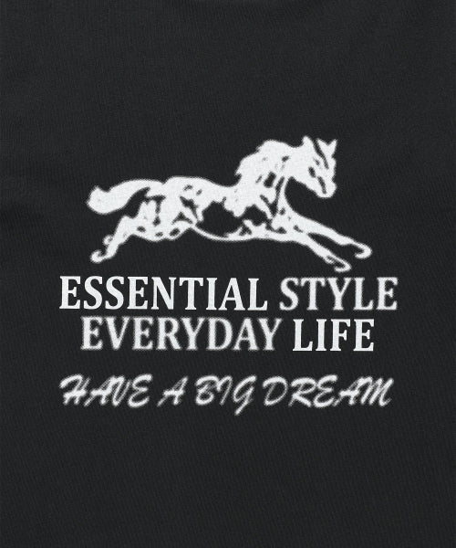 ESSENTIAL HORSE LS TEE WHITE - 3 COLORS CHARCOAL