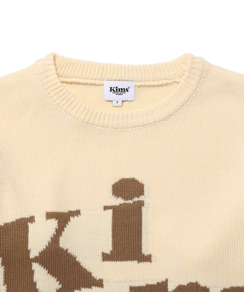MESSY ALPHA LOGO SWEATER - 4 COLORS IVORY