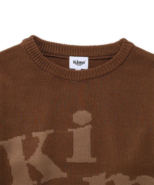 MESSY ALPHA LOGO SWEATER - 4 COLORS BROWN