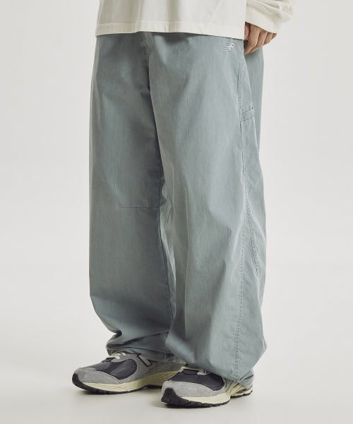 ESCAPE WASHED WOVEN WIDE PANTS - 2 COLORS B/GRAY