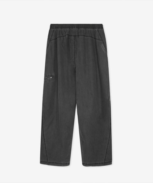 ESCAPE WASHED WOVEN WIDE PANTS - 2 COLORS CHARCOAL