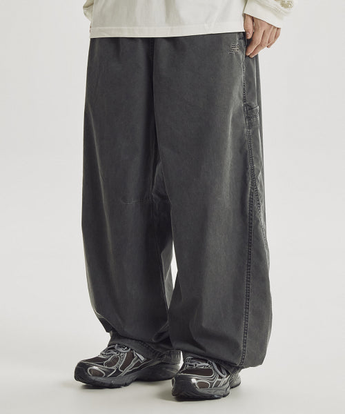 ESCAPE WASHED WOVEN WIDE PANTS - 2 COLORS CHARCOAL