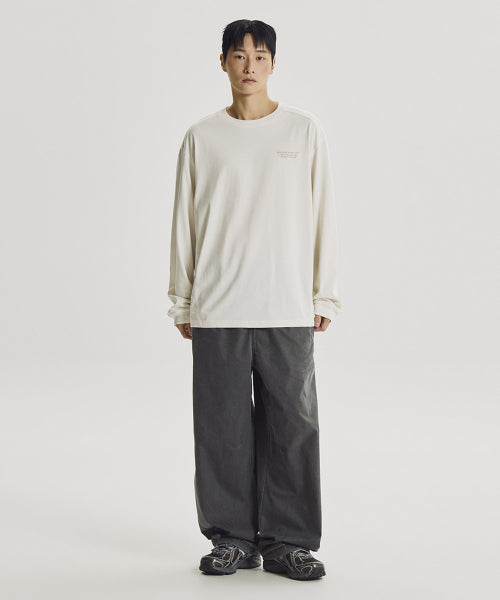 ESCAPE WASHED WOVEN WIDE PANTS - 2 COLORS CHARCOAL