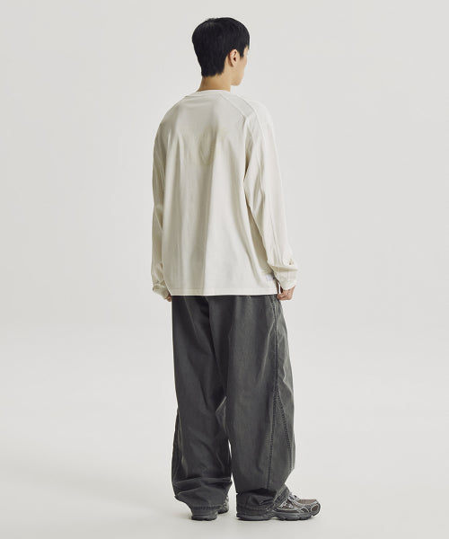 ESCAPE WASHED WOVEN WIDE PANTS - 2 COLORS CHARCOAL